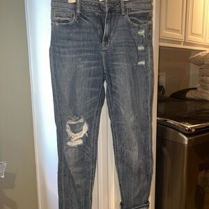 Hidden Distressed Blue Jeans